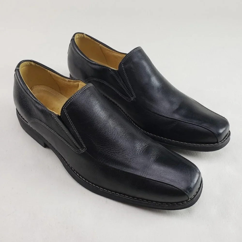 Sandro Moscoloni Edwin Leather Loafer Mens 11.5 Black Slip On Dress Casual Shoe